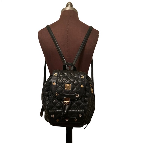 MCM Handbags - VTG authentic MCM black leather backpack